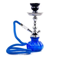 Portable Small Glass Hookah Set Narghile Chicha Shisha Pipes Accessories Smoking Narguile Complete with Charcoal Tray Tongs
