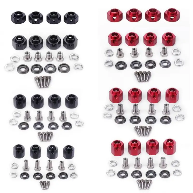 

6/8/10/12mm 4pcs Car Widen Adapter Set 7.0 Sleeve for Nut Outer Diameter 4.8mm for 1/10 TRAXXAS TRX4 RC Trucks Wheels