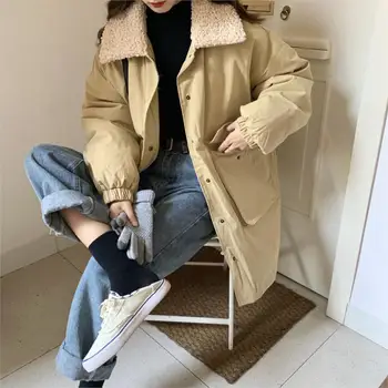 

Cotton jacket women winter 2020 new Korean version of ins loose fashion all-match mid-length thickened warm work clothes