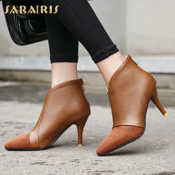 

Brand New 2020 Big Size 48 Thin High Heels Women Winter Shoes Female Elegant Office Lady Pointed Toe Ankle Boots