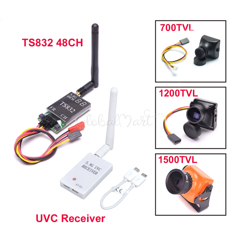 5 8G FPV приемник UVC видео Downlink OTG + TS832 48CH передатчик 700TVL / 1200TVL A23 1500TVL камера для VR