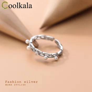 

Coolkala silver simple wave hollow-out female temperament lace exquisite ring
