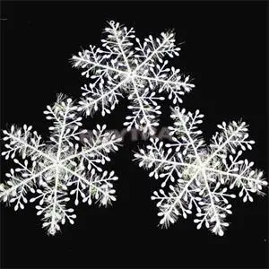 Новинка 3 шт 11 см пластиковое Рождественское украшение белые снежинки Рождественское дерево снежинки окно рождественские украшения для дома