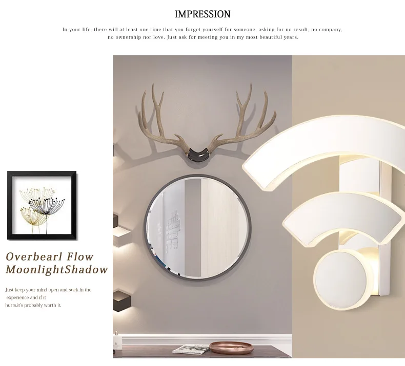 Настенный светильник wifi, акриловый бра Wandlamp, светодиодный, современный прикроватный светильник для спальни, креативный, для ресторана, KTV