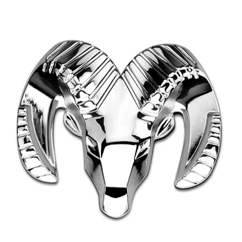 

Car Styling 3D Ram Head Chrome Matal Emblem Badge Sticker Totem Decal Front Hood and Rear Decoration Logo For Dodge Ram 1500