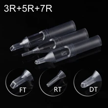 150 шт, высококачественные серые одноразовые наконечники для татуировки, стерильные насадки для татуировки, наконечники 3R/5R/7R, наконечники для тату-машин, иглы для татуировки