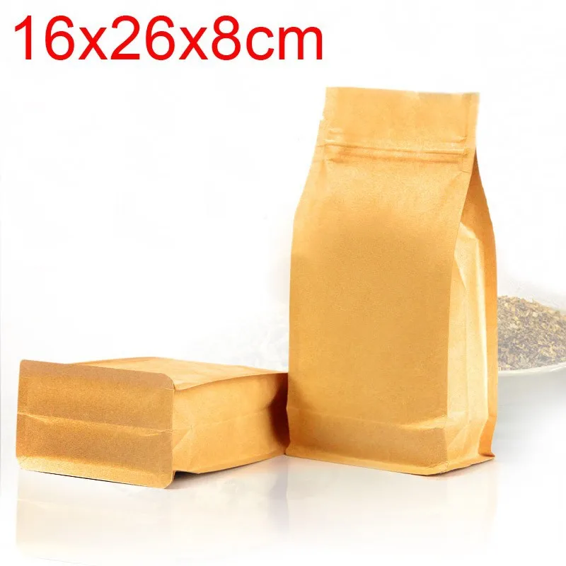 Крафт-бумага на молнии стоьте вверх мешок упаковка мешок 16x26x8cm 50 шт./лот