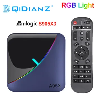 

A95X F3 RGB Light TV Box Amlogic S905X3 Android 9.0 4GB 64GB Support Dual Wifi 8K 60fps Plex Media Server A95XF3 Set Top Box