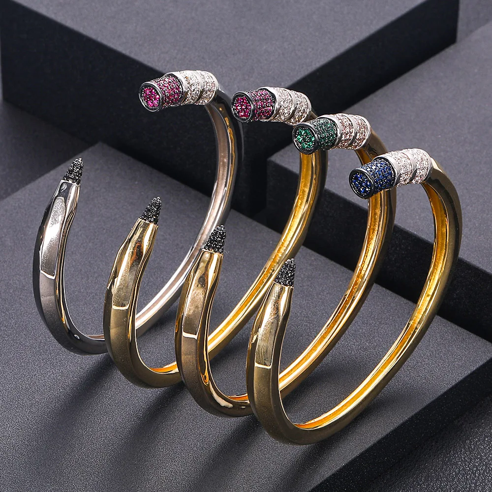 AccKing роскошный дизайн ручки браслет кубический циркон CZ винтажные богемные браслеты-манжеты для женщин ювелирные изделия
