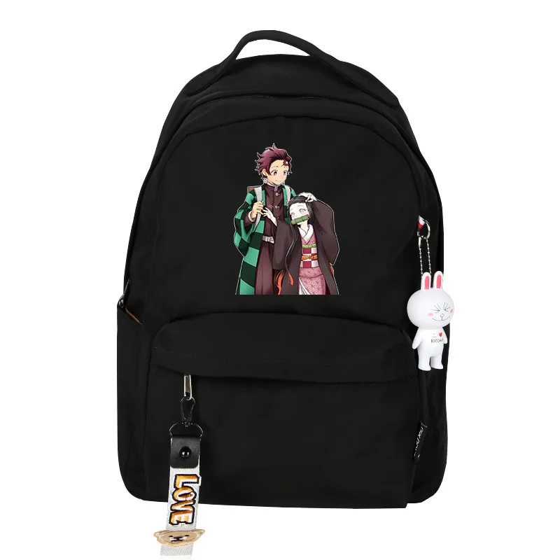 black2 Demon Slayer Kimetsu no Yaiba, реквизит для косплея, рюкзак Nezuko, Большой Вместительный ранец, дорожная уличная сумка Kamado Tanjirou - Цвет: black2