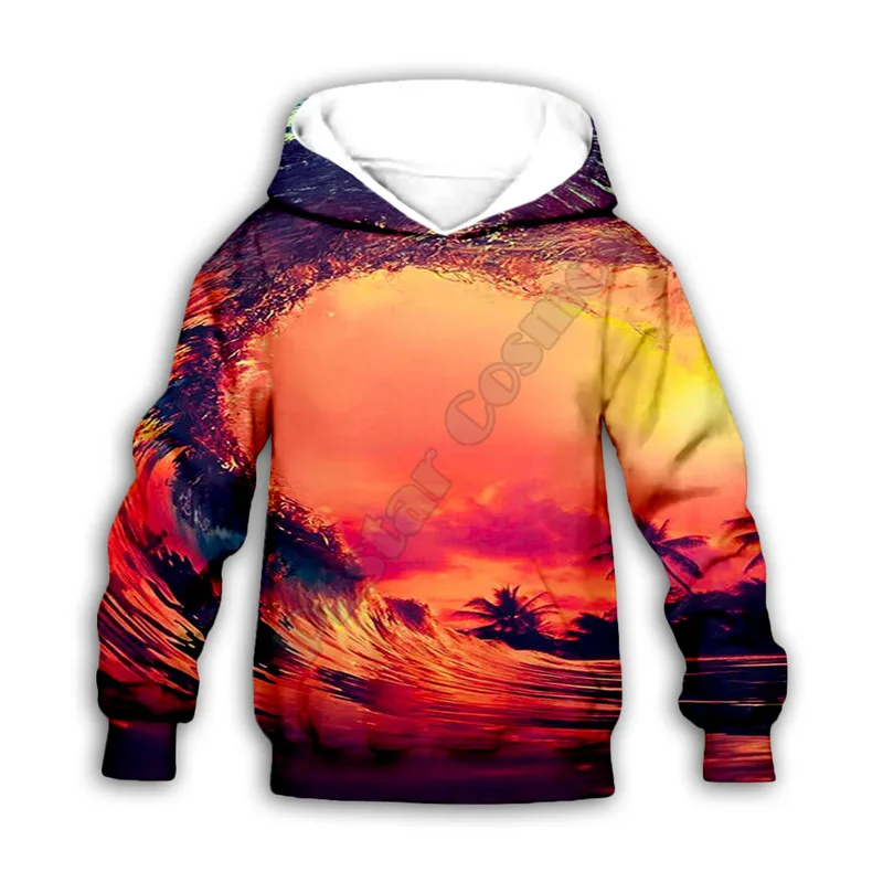 

Waves 3d printed Hoodies family suit tshirt zipper Pullover Kids Suit Sweatshirt Tracksuit/Pants 03