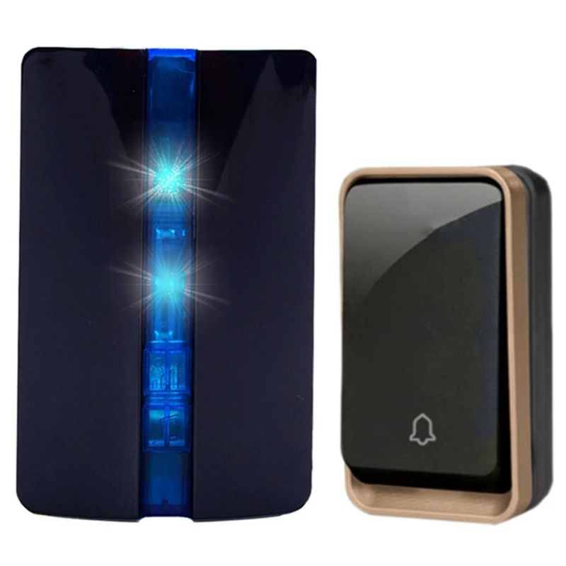 

HHO-Wireless Doorbell Led Light Self-Powered Music 1x Button 1x Receiver