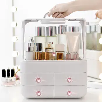 

Travel Handheld Cosmetic Box Case Cosmetic Storage Box Makeup Organizer Cosmetics Storage Rack Large Capacity Makeup Container
