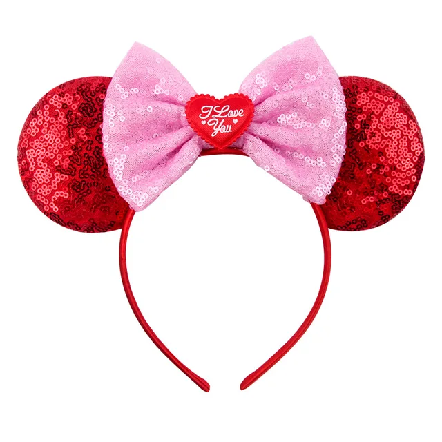 Disney Mickey Stitch Frozen Ears Headband Sequins Hair Bows Charactor For Women Festival Hairband Girls Hair Accessories Party 15