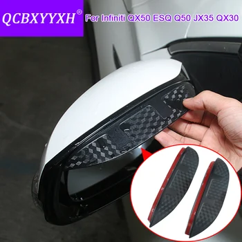 

For Infiniti Q50 QX50 QX30 JX35 ESQ Car Styling Carbon Rearview Mirror Decorative Rain Gear Back Mirror Eyebrow Rain Cover