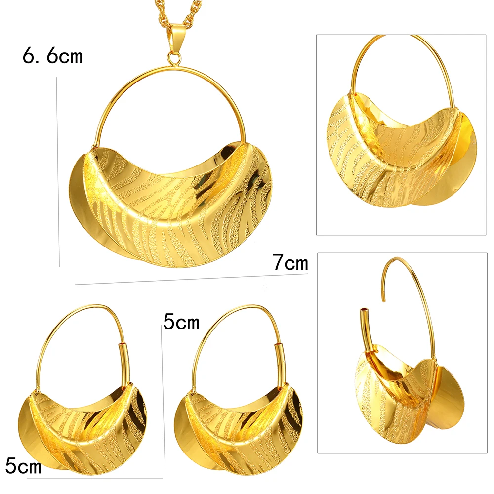 Ethlyn Модные Этнические наборы ювелирных изделий золотого цвета колье серьги кулон для женщин девочек Кению Африканский подарок на помолвку S330