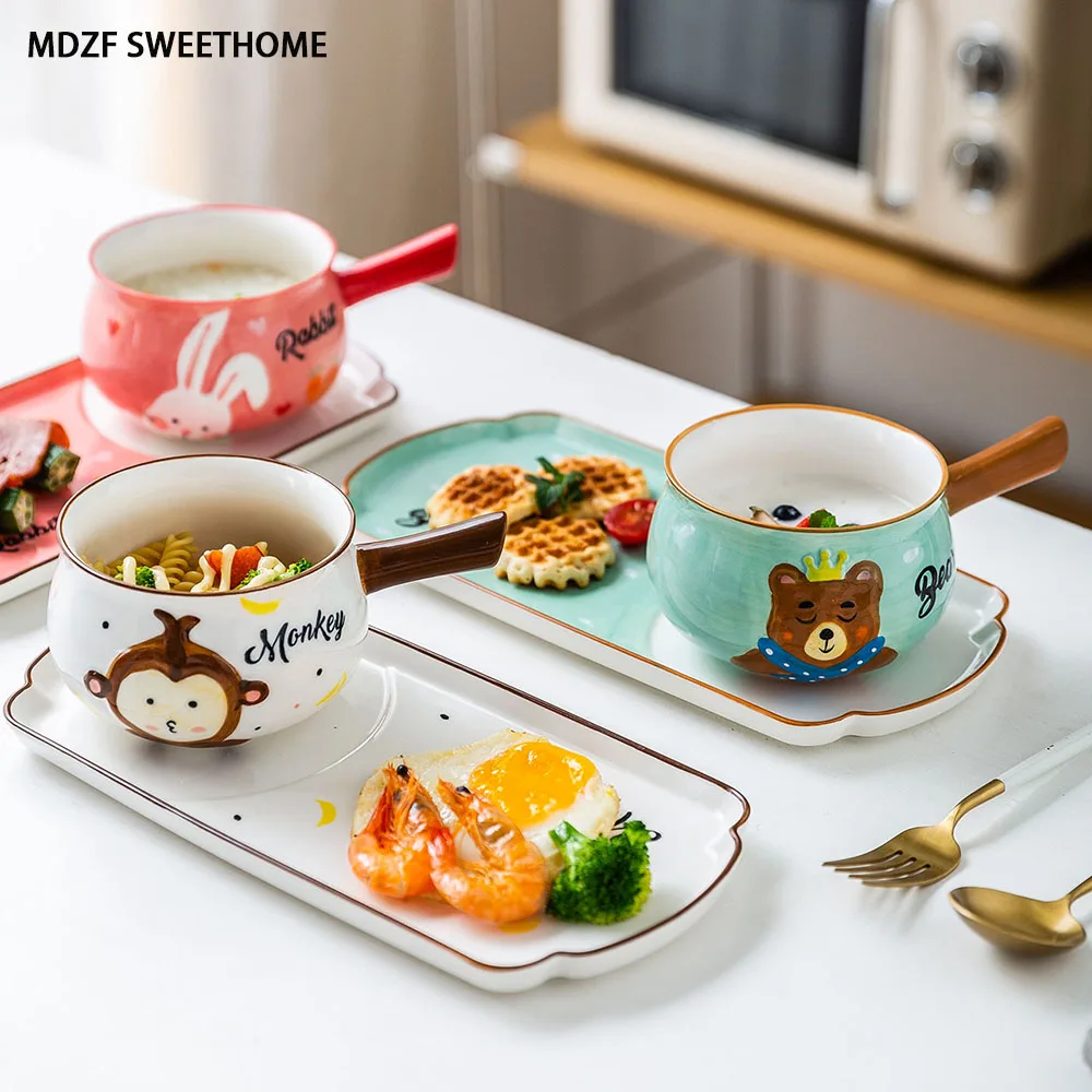 MDZF SWEETHOME мультфильм животных керамическая посуда набор Детская тарелка для