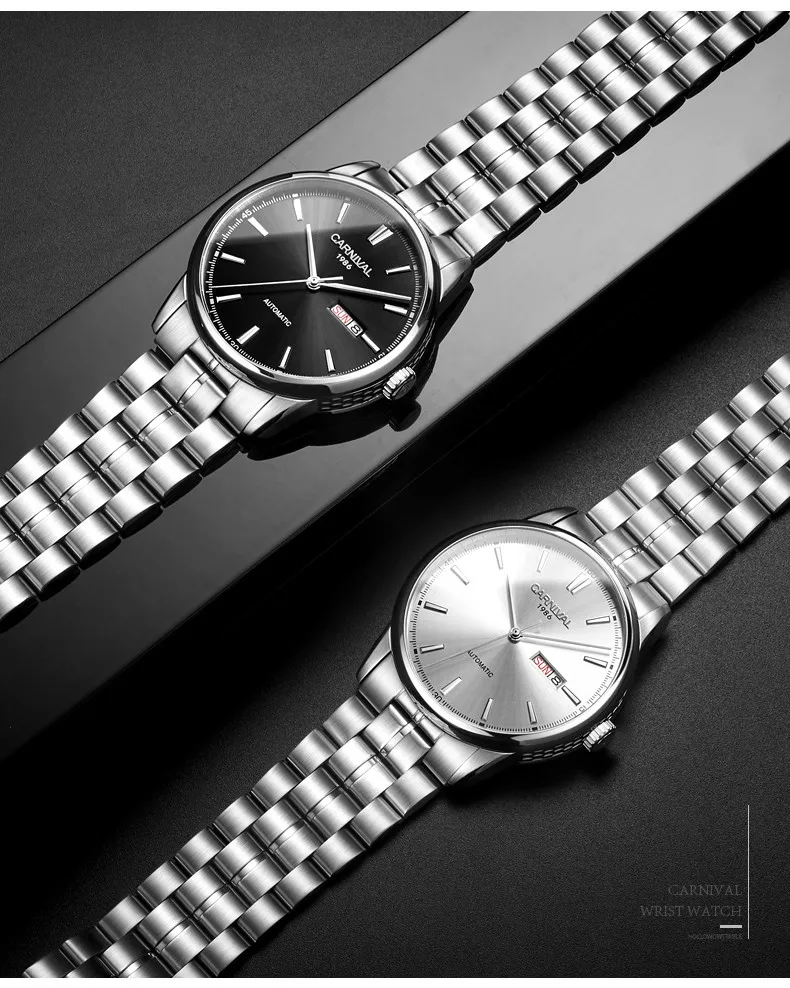 Switzerland Carnival Mechanical Watch Men MIYOTA Automatic Men Watches Luxury Brand Waterproof Clock Sapphire Montre Homme Reloj