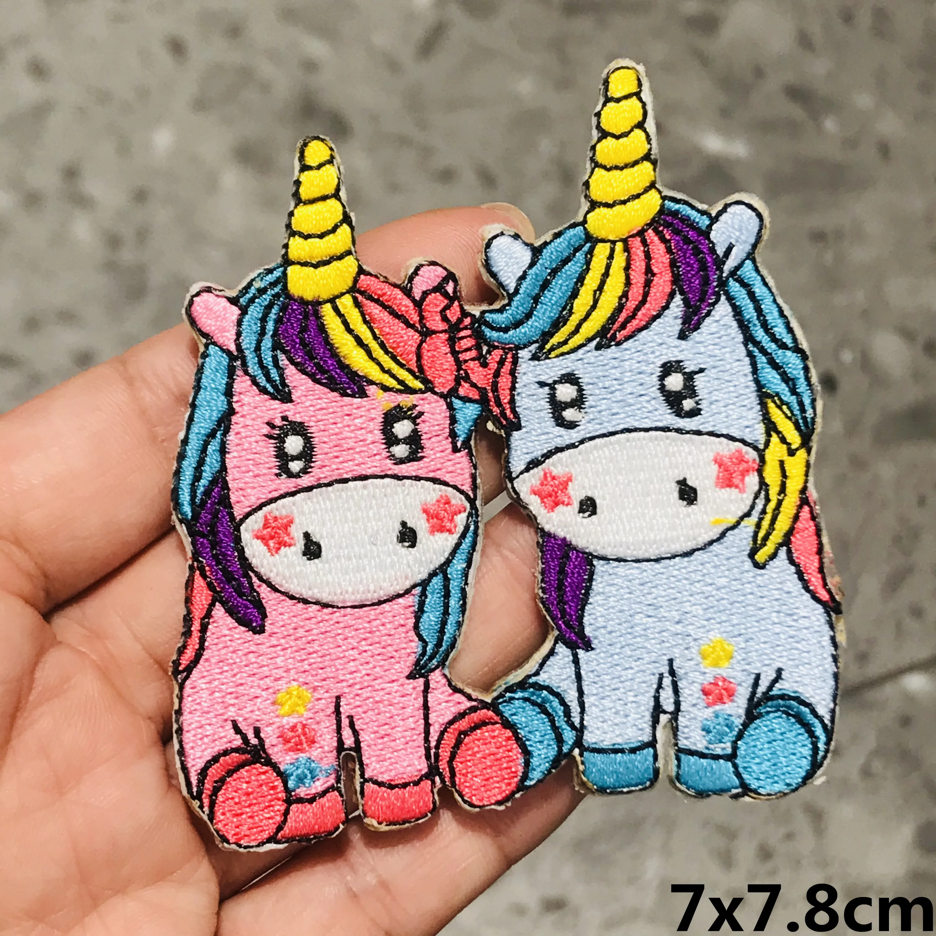 Pulaqi Cartoon Rainbow Unicorn Patch Badges Iron On Patches Cute