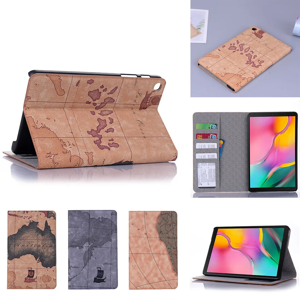 

8.0Inch Map Print Case for Samsung Galaxy Tab A SM-T290/T295/T297 Retro Folding Stand Slim Case kobo clara hd cover z0802