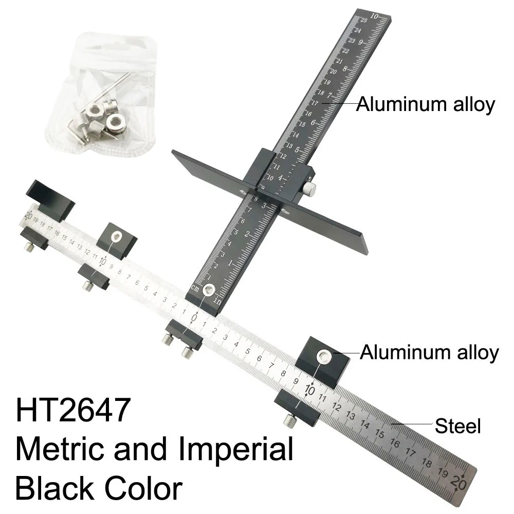 Alum Imperial Black ALLSOME алюминиевый сплав сверлильный направляющий рукав шкаф аппаратное джиг ящик выдвижной деревянный сверлильный набор инструментов - Цвет: Alum Imperial Black