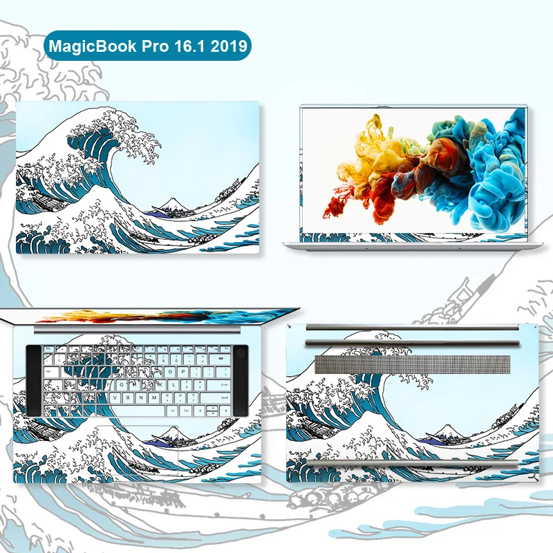 

4 in 1 Laptop Stickers for Honor MagicBook Pro HBL-W19 16.1" Full Body Cover Laptop Decal Shell Skin Accept Customized Orders