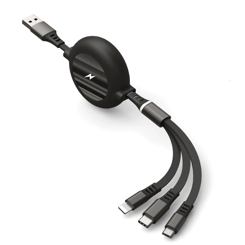 Vogek 3 в 1 USB удлинитель кабель для мобильного телефона Micro usb type C быстрое зарядное устройство кабель выдвижной портативный 3 в 1 линия передачи данных