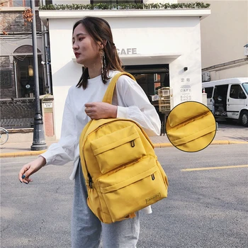 

Korean Preppy Style School Backpack Schoolbag Large Capacity Outdoor Student Boys Girls Solid Laptop Travel Teenagers Rucksack