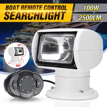 

360 Degree Remote Control Search Marine Searchlight 100W 2500LM Spot Headlight Searching Light For Yacht TRUCK Fishing Boats