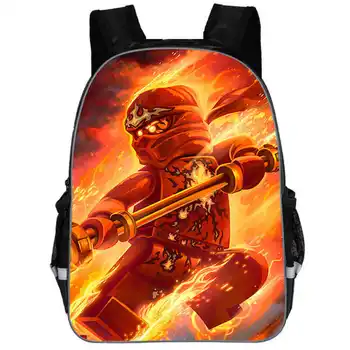 

16 Inch Ninja Colorful Backpack Boy Cartoon School Bags Orthopedic Backpack School Bags for Boys and Girl Mochila