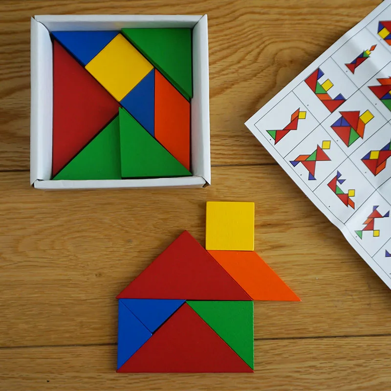 32 штуки пазлы DIY деревянные детские игрушки для детей Танграм игры Монтессори