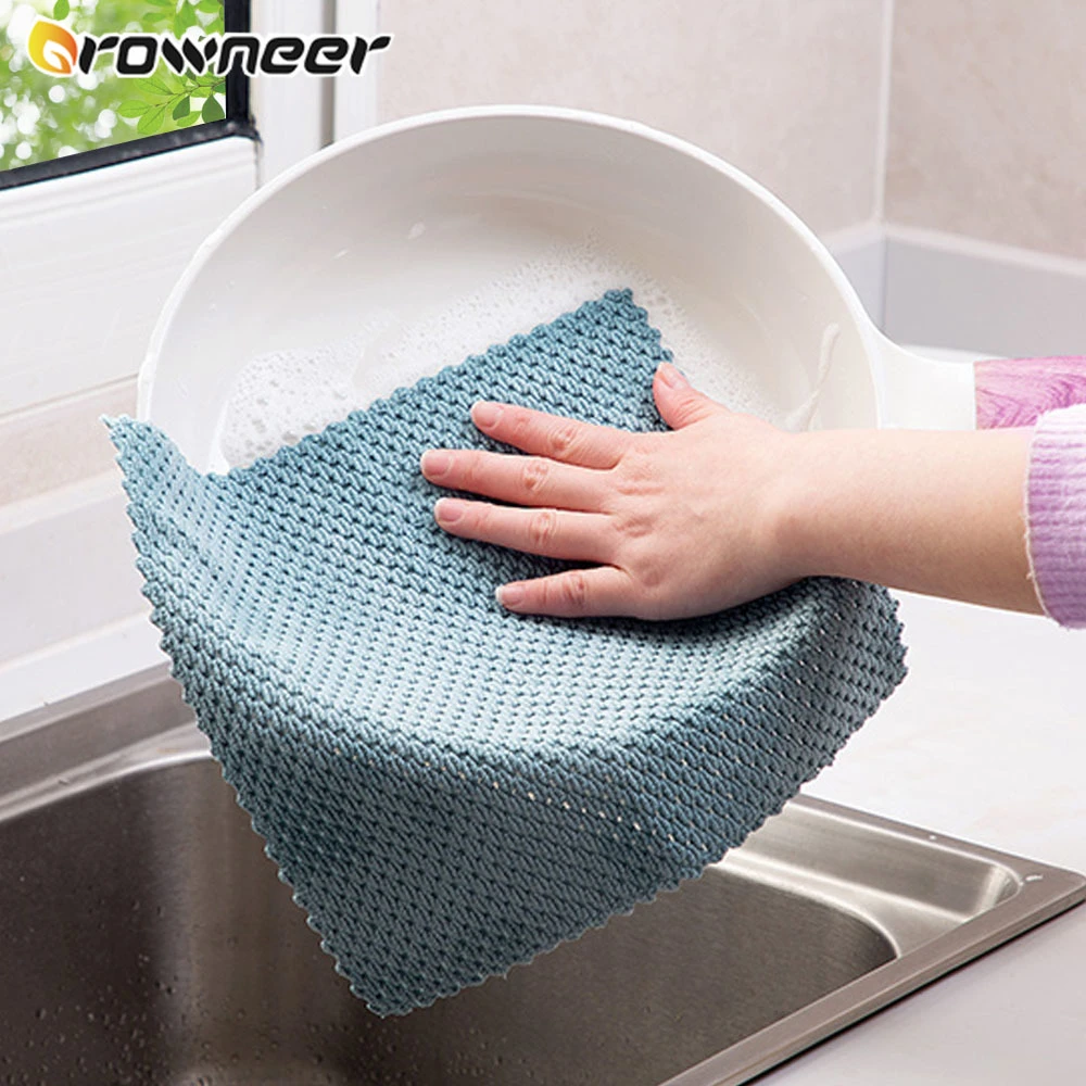 Anti Grease Cleaning Cloth Polyester Nylon Efficient Super Absorbent Microfiber Kitchen Washing Dish Strong Water Absorption Cleaning Cloths Aliexpress