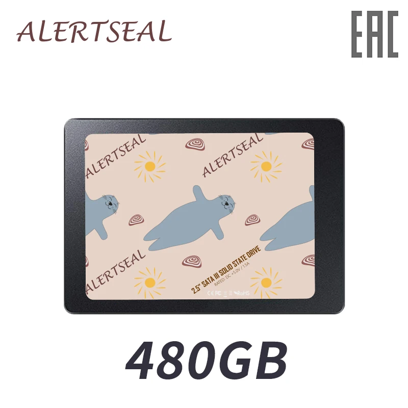 ALERTSEAL 2 5-дюймовый SSD 480GB SATA III твердотельный накопитель 480 ГБ для компьютера /