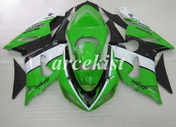 

4Gifts New ABS Motorcycle Full Fairings Kit Fit For Kawasaki Ninja ZX-6R 636 2005 2006 05 06 body set Green
