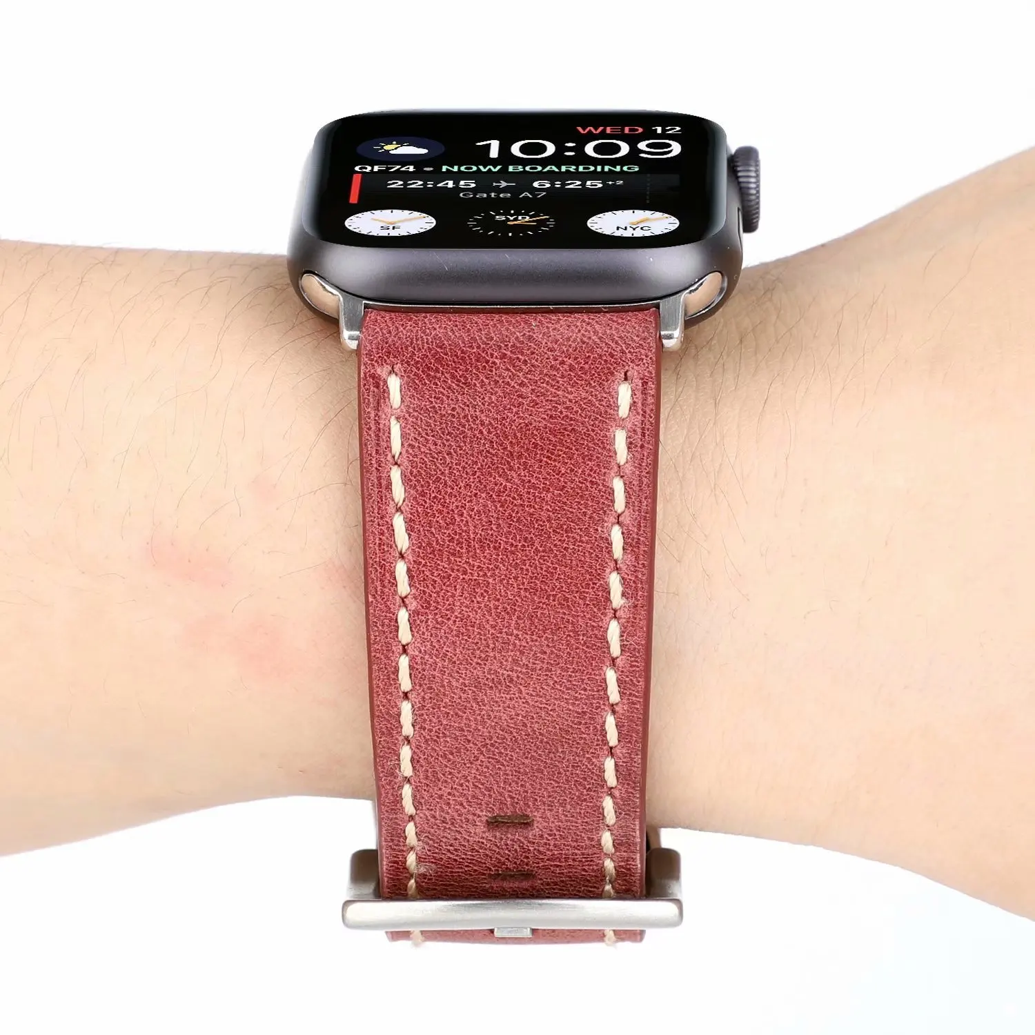 Ремешок для apple watch ремешок из натуральной Кожаный ремешок 38 мм 40 мм 42 44 мм браслет для наручных часов iwatch серии 5/4/3/2/1 браслет аксессуары
