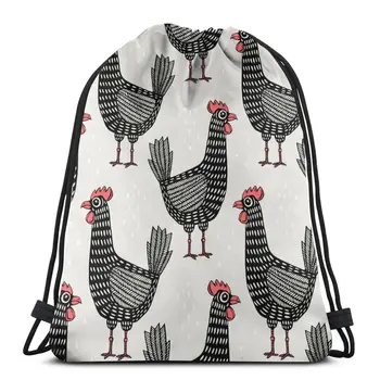 

New beam mouth backpack Drawstring Drawstring Funny Chicken bag Unisex fashion bag