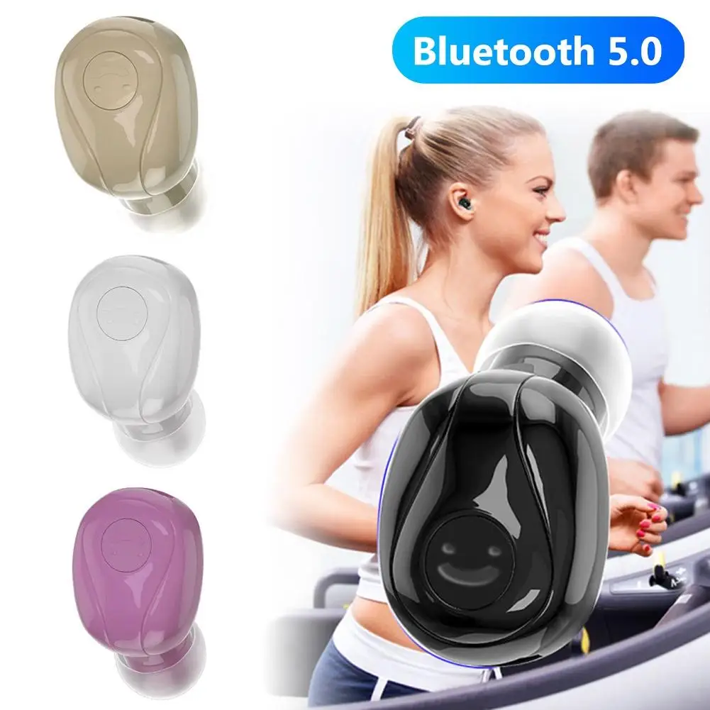 Y01 Mini Bluetooth 5.0 Wireless In-Ear Stereo Earphone Sports Earbud with Mic Hidden Small Sports Headset With Charge Cable photo