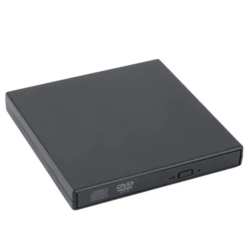 Black Ultra Slim USB External CD ROM Drive x24 and DVD ROM Drive x8