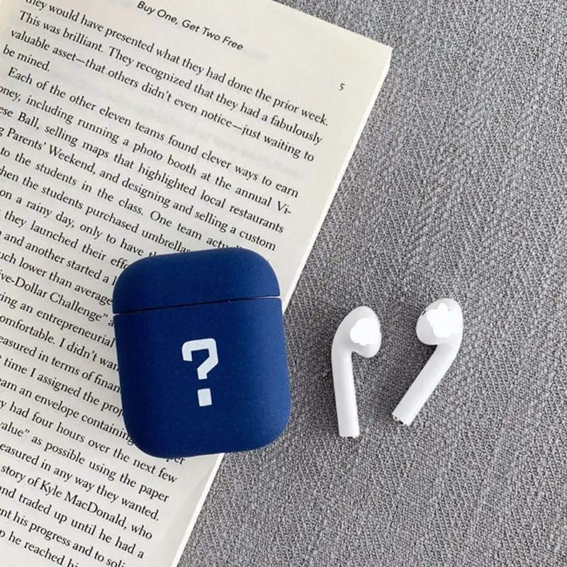 Подходит для airpods синий вопрос знак гарнитура Набор силиконовый рукав падение 11UB