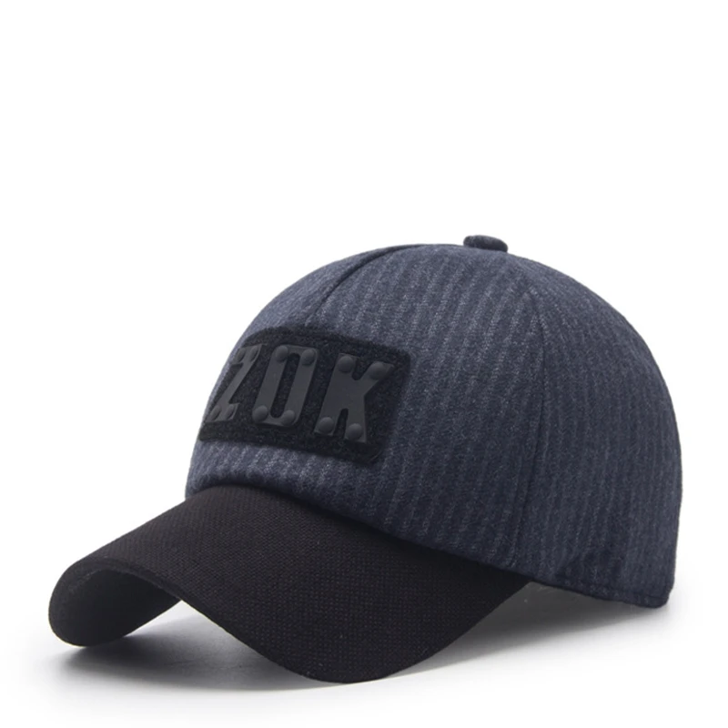 Высокое качество папа зимняя флисовая подкладка фетровая Кепка Мужская Уличная Повседневная шерстяная фетровая бейсболка большого размера s 56-62 см