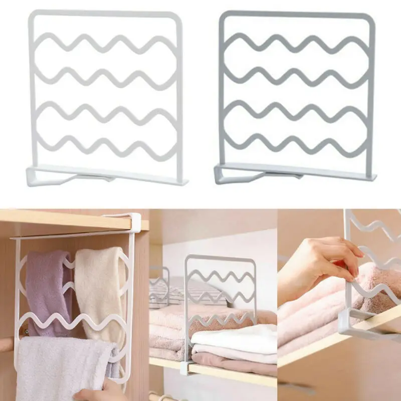 

1PC Closet Shelf Divider Durable Organizer Clamp for Kitchen Cabinets Libraries Space Saving Practical Shelf Dividers Organiser