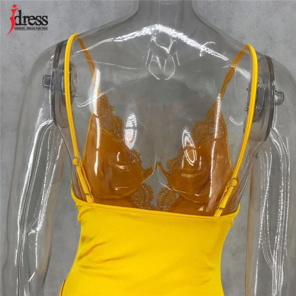 IDress 2020 New Sexy Satin Bodysuit Top Lace Flower Embroidery Body Top Women Skinny V Neck Steel Ring Bodysuit Summer Overalls (19)