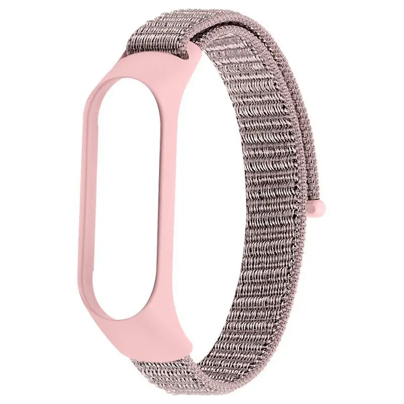 OULUCCI нейлоновый ремешок для xiaomi mi band 4, спортивный дышащий ремешок, аксессуары, сменный ремешок для mi band 4/3, браслет - Цвет ремешка: Pink sand