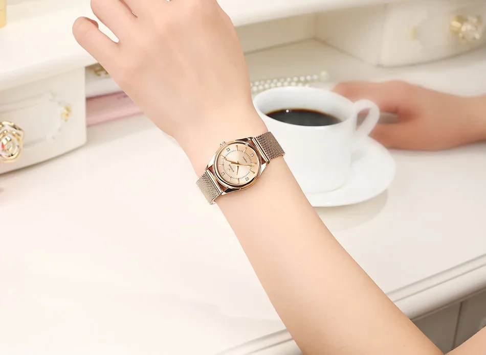WWOOR-Relógio de luxo diamante rosa para mulheres