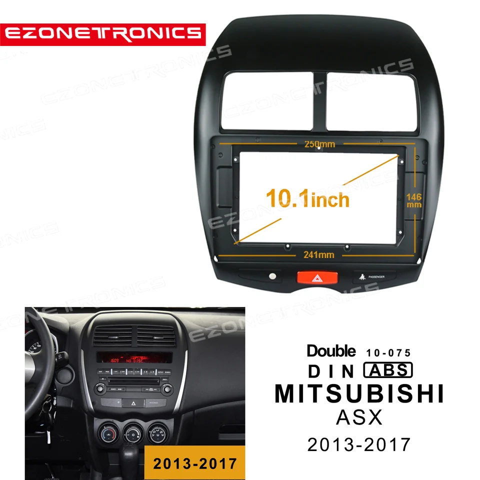 2/1Din Car DVD Frame Audio Fitting Adaptor Dash Trim Facia Panel 10.1inch For MITSUBISHI ASX 2013-2017 Double Din Radio Player | Автомобили