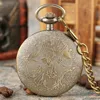 Bronze Retro Roman Numerals Display Quartz Pocket Watch Vintage Pendant Clock for Men Women Fob Sweater Chain /Hanging Chain ► Photo 2/5