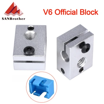 

3D Printer Parts E3D V6 Heater Block Official Aluminum Block To J-head Hotend Bowden Extruder V6 Silicone Sock Heater Thermistor