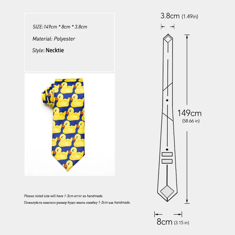 Mens Yellow Rubber Duck Tie Fashion Necktie From Hot TV Show How I Met Your Mother 8CM Width Men Gifts ties
