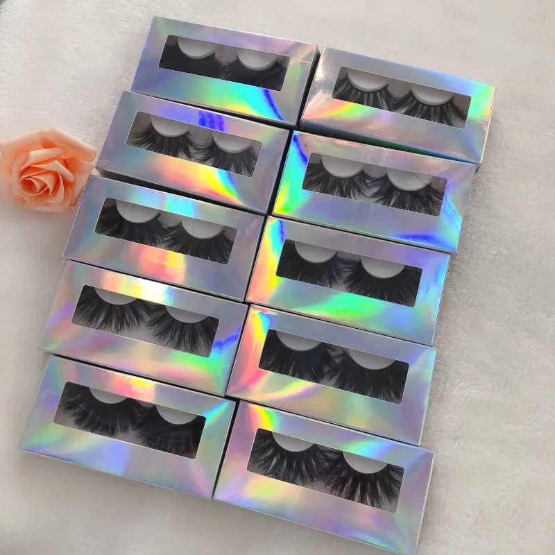 

10 pairs 25mm Long 3D mink lashes extra length mink eyelashes strip thick false eyelash