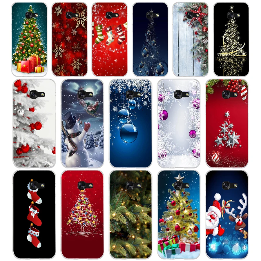 38Sd Christmas Holiday Tree Capodanno Custodia Morbida In Silicone Tpu Cover Per Samsung A3 A5 A6 Plus A7 A8 A9 Star Lite S 6 7 8 9